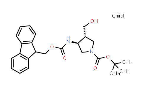 CAS No. 2306245-05-4, tert-butyl (3S,4R)-3-(9H-fluoren-9-ylmethoxycarbonylamino)-4-(hydroxymethyl)pyrrolidine-1-carboxylate