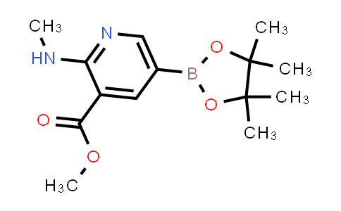MC860594 | 2103352-46-9 | methyl 2-(methylamino)-5-(4,4,5,5-tetramethyl-1,3,2-dioxaborolan-2-yl)pyridine-3-carboxylate