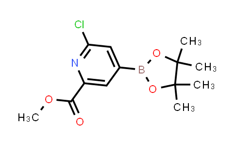 CAS No. 2223030-97-3, methyl 6-chloro-4-(4,4,5,5-tetramethyl-1,3,2-dioxaborolan-2-yl)pyridine-2-carboxylate