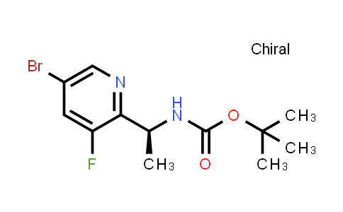 CAS No. 1628106-75-1, tert-butyl N-[(1S)-1-(5-bromo-3-fluoropyridin-2-yl)ethyl]carbamate