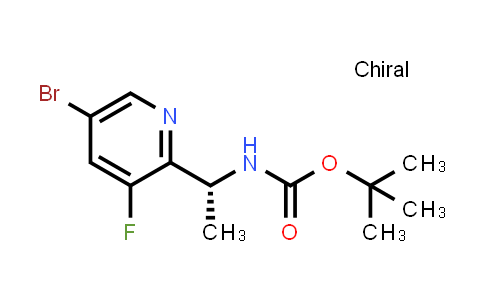 CAS No. 858414-25-2, tert-butyl N-[(1R)-1-(5-bromo-3-fluoropyridin-2-yl)ethyl]carbamate
