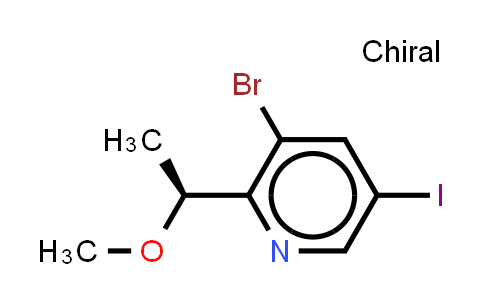 CAS No. 2641451-76-3, 3-bromo-5-iodo-2-[(1S)-1-methoxyethyl]pyridine