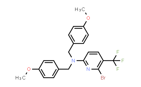 CAS No. 2820537-16-2, 6-bromo-N,N-bis[(4-methoxyphenyl)methyl]-5-(trifluoromethyl)pyridin-2-amine