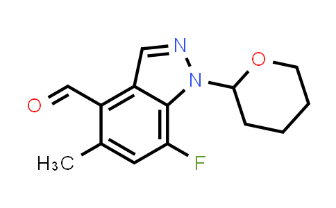 2768872-27-9 | 7-fluoro-5-methyl-1-tetrahydropyran-2-yl-indazole-4-carbaldehyde
