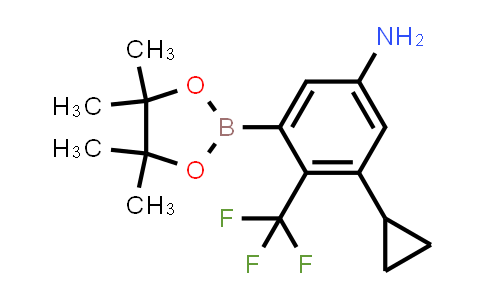 2820116-37-6 | 3-cyclopropyl-5-(4,4,5,5-tetramethyl-1,3,2-dioxaborolan-2-yl)-4-(trifluoromethyl)aniline
