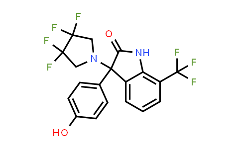 2768139-75-7 | 3-(4-hydroxyphenyl)-3-(3,3,4,4-tetrafluoropyrrolidin-1-yl)-7-(trifluoromethyl)indolin-2-one