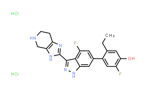 MC861161 | 2247925-44-4 | 5-ethyl-2-fluoro-4-[4-fluoro-3-(4,5,6,7-tetrahydro-3H-imidazo[4,5-c]pyridin-2-yl)-1H-indazol-6-yl]phenol;dihydrochloride