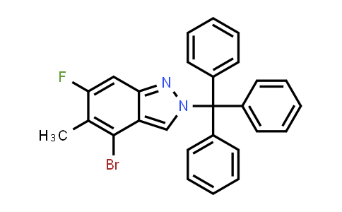 2821797-32-2 | 4-bromo-6-fluoro-5-methyl-2-trityl-indazole