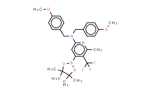 MC861171 | 2763159-76-6 | N,N-bis[(4-methoxyphenyl)methyl]-6-methyl-4-(4,4,5,5-tetramethyl-1,3,2-dioxaborolan-2-yl)-5-(trifluoromethyl)pyridin-2-amine