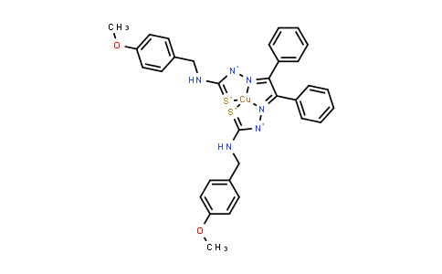 123992-02-9 | Hydrazinecarbothioamide, 2,2'-(1,2-diphenyl-1,2-ethanediylidene)bis[N-[(4-methoxyphenyl)methyl]-, copper complex