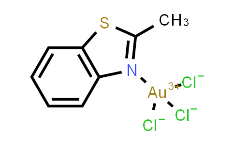 CAS No. 134536-75-7, Gold, trichloro(2-methylbenzothiazole-N3)-, (SP-4-2)-