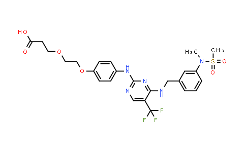 2307461-45-4 | 3-(2-(4-((4-((3-(N-甲基甲基磺酰胺基)苄基)氨基)-5-(三氟甲基)嘧啶丁-2-基)氨基)苯氧基)乙氧基)丙酸