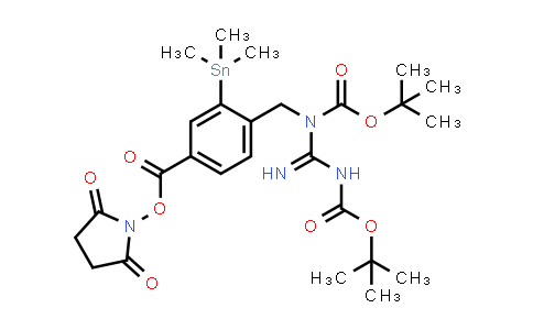 344791-59-9 | 2,5-Dioxopyrrolidin-1-yl 4-((1,3-bis(tert-butoxycarbonyl)guanidino)methyl)-3-(trimethylstannyl)benzoate