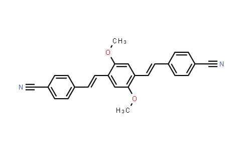 CAS No. 637037-82-2, 4,4'-((1E,1'E)-(2,5-Dimethoxy-1,4-phenylene)bis(ethene-2,1-diyl))dibenzonitrile