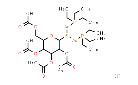 74765-78-9 | Gold(1+), [μ-[1-(thio-κS:κS)-β-D-glucopyranose 2,3,4,6-tetraacetato]]bis(triethylphosphine)di-, chloride