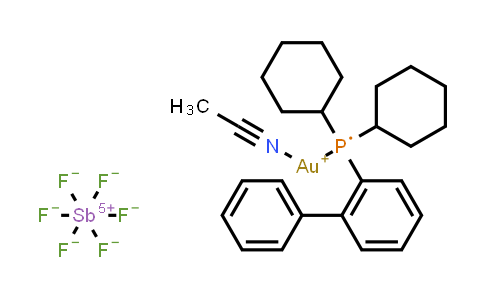CAS No. 866641-64-7, Gold(1+), (acetonitrile)[[1,1′-biphenyl]-2-yldicyclohexylphosphine]-, (OC-6-11)-hexafluoroantimonate(1-) (1:1)