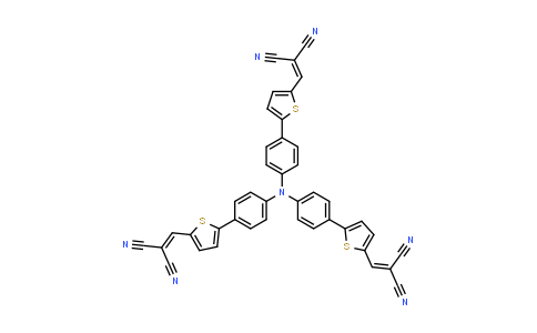 CAS No. 883236-54-2, 2,2',2''-(((Nitrilotris(benzene-4,1-diyl))tris(thiophene-5,2-diyl))tris(methanylylidene))trimalononitrile