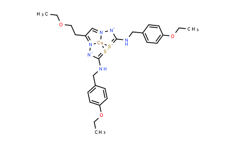 93556-79-7 | Hydrazinecarbothioamide, 2,2'-[1-(2-ethoxyethyl)-1,2-ethanediylidene]bis[N-[(4-ethoxyphenyl)methyl]-, copper complex