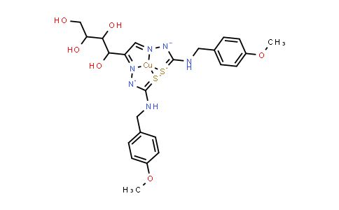 CAS No. 95148-31-5, Arabino-Hexos-2-ulose, bis[[[[(4-methoxyphenyl)methyl]amino]thioxomethyl]hydrazone], copper complex